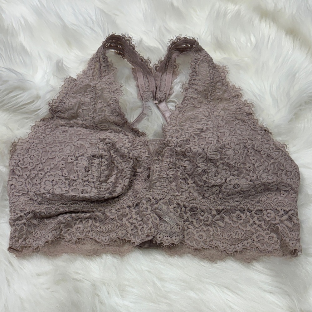 Aerie Lace Bralette in Taupe